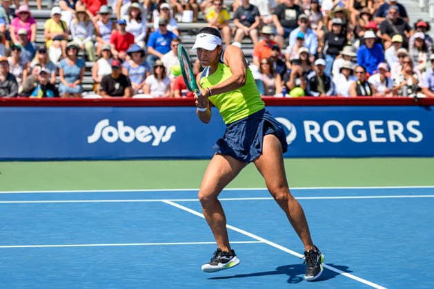August 4, 2026, Toronto, Ontario, Canada: JESSICA BOUZAS MANEIRO of Spain returns the ball during her second-round match against Elina Svitolina of Ukraine at the National Bank Open, part of the Hologic WTA, Tennis Damen Tour at Sobeys Stadium. Toronto Canada - ZUMAr228 20260804_znp_r228_005 Copyright: xVasiliyxRyabykhx