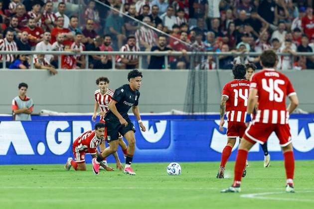 Athens , 04-08-2026 , Stadio Georgios Karaiskakis , third qualifying round of the Champions League , season 2026 2027 , Olympiakos - NEC , picture shows NEC player Sami Ouaissa Olympiakos - NEC  x205451673x Copyright: