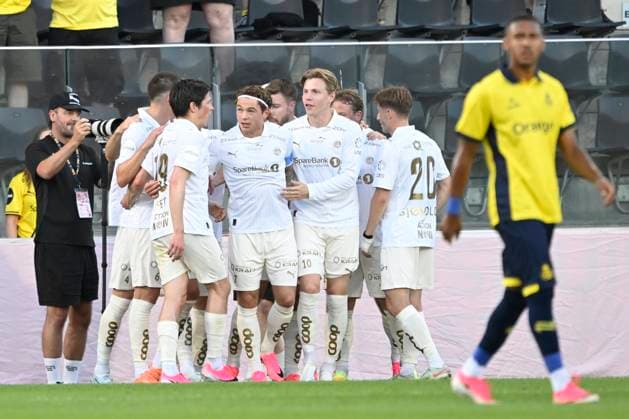 Royale Union Saint-Gilloise v Bodo Glimt - UEFA Champions League OOSTENDE, BELGIUM - AUGUST 04 : The players of Bodo Glimt celebrating after scoring the opening goal during the UEFA Champions League 2026 27 third qualifying round first leg between Royale Union Saint-Gilloise and Bodo Glimt on August 4, 2026 in Oostende, Belgium, 04 08 2026 Oostende Belgium  Copyright: xNicoxVereeckenx