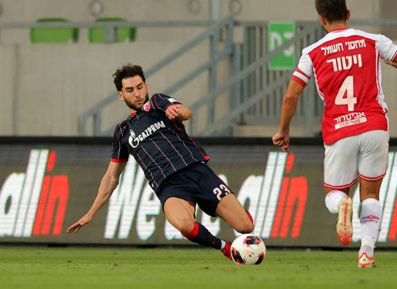 Crvena Zvezda v Hapoel Beer Sheva, UEFA Champions League third qualifying round, first leg, Season 2026 2027 Szombathely, Hungary. 4th August, 2026. Nayair Tiknizyan during the UEFA Champions League third qualifying round, first leg football match between Crvena Zvezda (Red Star) and Hapoel Be er Sheva at the Haladas Stadium on August 4, 2026 in Szombathely, Hungary. Szombathely Hungary Copyright: xPedjaxMilosavljevicx x