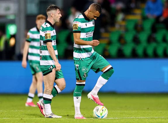 UEFA Europa League Third Qualifying Round First Leg, Tallaght Stadium, Dublin 4 8 2026 Shamrock Rovers vs KF Egnatia Shamrock Rovers Graham Burke dejected after conceding a goal Graham Burke dejected after conceding a goal 4 8 2026  Copyright: xx JR1W7368