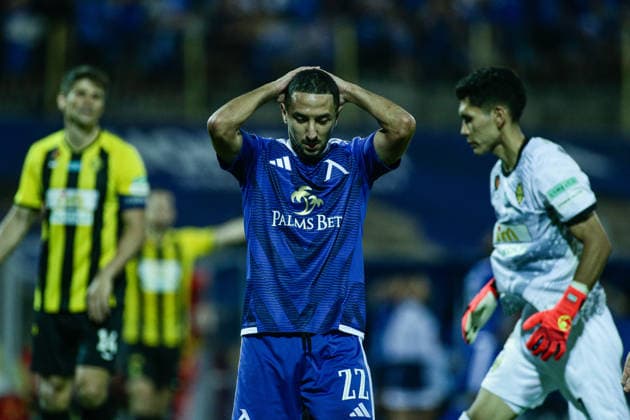 IPA87239972 - Levski s Mazire Soula reacts after missing an open chance during the Champions League qualifying match between PFC Levski Sofia and FC Kairat Almaty at Vivacom Arena Georgi Asparuhov in Sofia, Bulgaria, on August 4, 2026  Copyright: xIvanxSxIvanov IPAxSportx xx 87239972