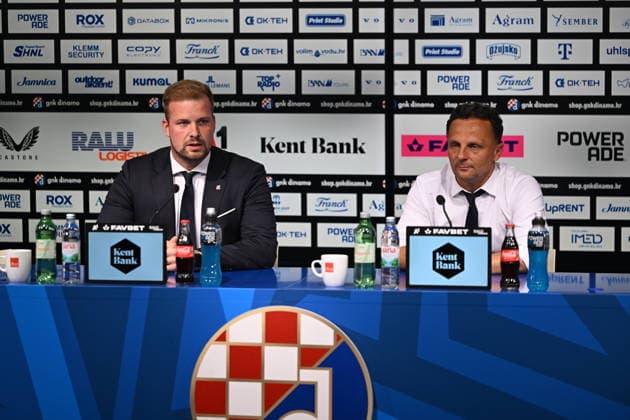 Croatia, Zagreb, 040826. Maksimir Stadium. press conference, PK, Pressekonferenz after the match of the third qualifying round of the UEFA Champions League, GNK Dinamo - FK Kauno Zalgiris. In the photo: Mario Kovacevic. Photo: Damir Krajac CROPIX Copyright: xxDamirxKrajacx konferencija_kovacevic2-040826