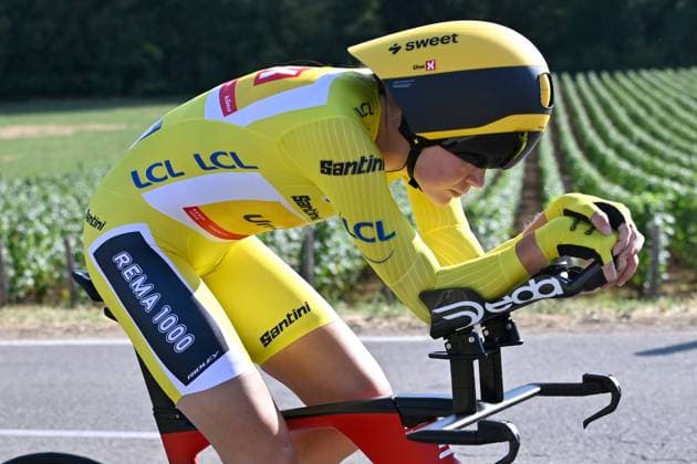 04.08.2026 --- Lacets de Marsannay, Frankreich --- Radsport --- Tour De France Femmes --- 4. Etappe Einzelzeitfahren von Gevrey-Chambertin nach Dijon --- --- Sigrid Haugset (Uno-X Mobility) Tour De France Femmes stage 4 *** August 4, 2026, Lacets de Marsannay, France, Cycling, Tour de France Femmes, Stage 4, Individual Time Trial from Gevrey-Chambertin to Dijon, Sigrid Haugset, Uno X Mobility, Tour de France Femmes, Stage 4