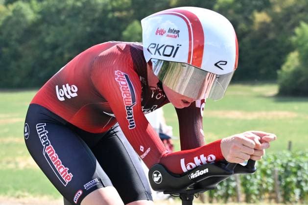 04.08.2026 --- Lacets de Marsannay, Frankreich --- Radsport --- Tour De France Femmes --- 4. Etappe Einzelzeitfahren von Gevrey-Chambertin nach Dijon --- --- Linda Riedmann (Lotto Intermarche) Tour De France Femmes stage 4 *** August 4, 2026, Lacets de Marsannay, France, Cycling, Tour de France Femmes, Stage 4: Individual Time Trial from Gevrey-Chambertin to Dijon, Linda Riedmann, Lotto Intermarché, Tour de France Femmes, Stage 4