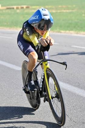 04.08.2026 --- Lacets de Marsannay, Frankreich --- Radsport --- Tour De France Femmes --- 4. Etappe Einzelzeitfahren von Gevrey-Chambertin nach Dijon --- --- Pauline Ferrand-Prevot (Team Visma Lease a Bike) Tour De France Femmes stage 4 *** August 4, 2026, Lacets de Marsannay, France, Cycling, Tour de France Femmes, Stage 4, Individual Time Trial from Gevrey-Chambertin to Dijon, Pauline Ferrand-Prévot, Team Visma Lease a Bike, Tour de France Femmes, Stage 4