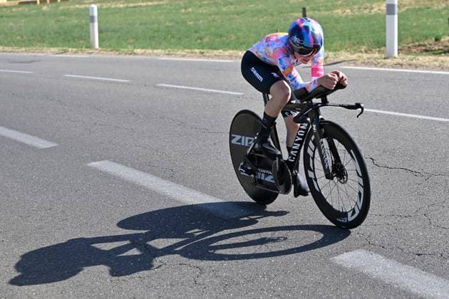 04.08.2026 --- Lacets de Marsannay, Frankreich --- Radsport --- Tour De France Femmes --- 4. Etappe Einzelzeitfahren von Gevrey-Chambertin nach Dijon --- --- Antonia Niedermaier (Canyon SRAM) Tour De France Femmes stage 4 *** August 4, 2026, Lacets de Marsannay, France, Cycling, Tour de France Femmes, Stage 4, Individual Time Trial from Gevrey-Chambertin to Dijon, Antonia Niedermaier, Canyon SRAM, Tour de France Femmes, Stage 4