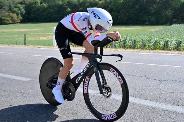 04.08.2026 --- Lacets de Marsannay, Frankreich --- Radsport --- Tour De France Femmes --- 4. Etappe Einzelzeitfahren von Gevrey-Chambertin nach Dijon --- --- Dominika Wlodarcyk (UAE Team L™Imad) Tour De France Femmes stage 4 *** August 4, 2026, Lacets de Marsannay, France, Cycling, Tour de France Femmes, Stage 4: Individual Time Trial from Gevrey-Chambertin to Dijon, Dominika Wlodarcyk, UAE Team L™Imad, Tour de France Femmes, Stage 4