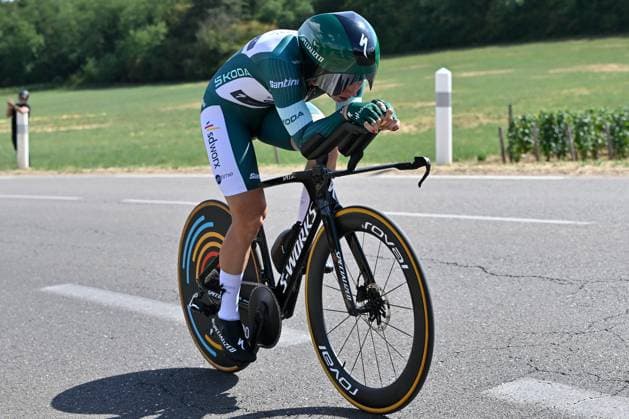 04.08.2026 --- Lacets de Marsannay, Frankreich --- Radsport --- Tour De France Femmes --- 4. Etappe Einzelzeitfahren von Gevrey-Chambertin nach Dijon --- --- Lorena Wiebes (SD Worx) Tour De France Femmes stage 4 *** August 4, 2026, Lacets de Marsannay, France, Cycling, Tour de France Femmes, Stage 4, Individual Time Trial from Gevrey-Chambertin to Dijon, Lorena Wiebes, SD Worx, Tour de France Femmes, Stage 4