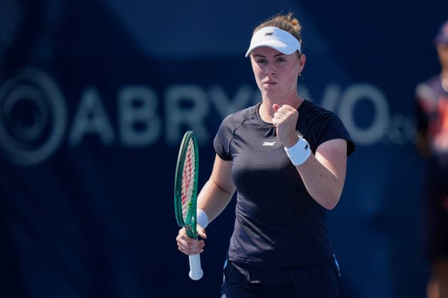 WTA, Tennis Damen Masters 1000 National Bank Open Toronto 2026 - Round of 64 - Day 4 Talia Gibson of Australia celebrates after a point during the Women™s Singles round of 64 match against Maja ChwaliÅ ska of Poland on day 4 of the WTA Masters 1000 National Bank Open at Sobeys Stadium on August 4, 2026, in Toronto, Canada. (Photo by Leonardo Ramirez Eyepix Group) Copyright: xLeonardoxRamirezx xEyepixxGroupx LR_04082026_08099