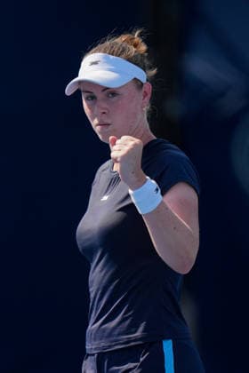 WTA, Tennis Damen Masters 1000 National Bank Open Toronto 2026 - Round of 64 - Day 4 Talia Gibson of Australia celebrates after a point during the Women™s Singles round of 64 match against Maja ChwaliÅ ska of Poland on day 4 of the WTA Masters 1000 National Bank Open at Sobeys Stadium on August 4, 2026, in Toronto, Canada. (Photo by Leonardo Ramirez Eyepix Group) Copyright: xLeonardoxRamirezx xEyepixxGroupx LR_04082026_08100