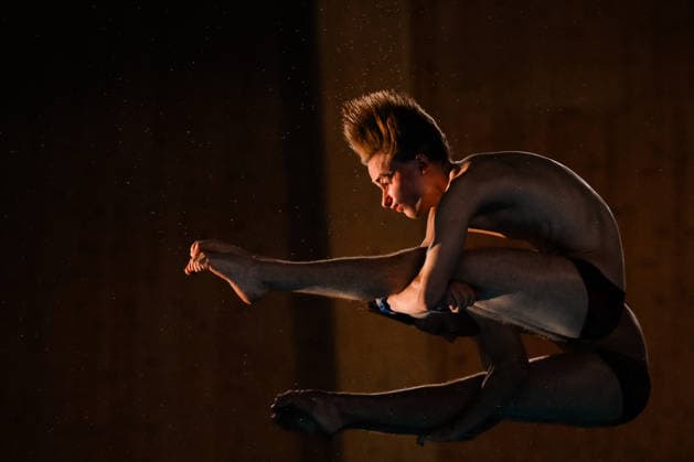 Alexandr Koloskov of of Neutral Athlete A, Siarhei Malashonak of Neutral Athlete A compete in the Diving Men s 10m Platform Final during the European Aquatics Championships at the Olympic Aquatic Center in Paris (France), August 4, 2026. Andrea Staccioli