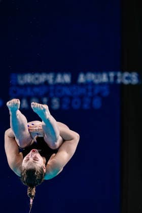 Elizaveta Kuzina of Neutral Athlete BNadezhda Trifonova of Neutral Athlete B competes in the Diving Women s 3m Springboard Final during the European Aquatics Championships at the Olympic Aquatic Center in Paris (France), August 4, 2026. Andrea Masini Deepbluemedia Insidefoto