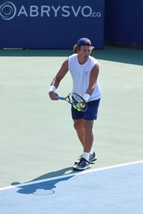 ATP, Tennis Herren Masters 1000 National Bank Open Montreal 2026 - Round of 64 - Day 4 Liam Draxl of Canada serves during the Men™s Singles round of 64 match against Daniel Merida of Spain on day 4 of the ATP Masters1000 National Bank Open at IGA Stadium. on August 4, 2026, in Montreal, Canada. (Photo by Horacio Zamora Eyepix Group) Copyright: xHoracioxZamorax xEyepixxGroupx HZ_04082026_193837