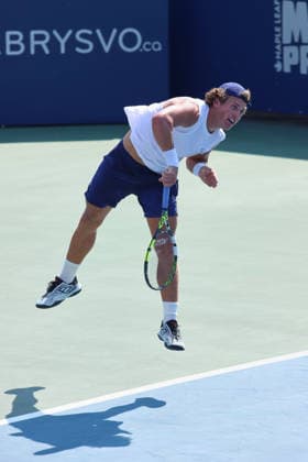 ATP, Tennis Herren Masters 1000 National Bank Open Montreal 2026 - Round of 64 - Day 4 Liam Draxl of Canada serves during the Men™s Singles round of 64 match against Daniel Merida of Spain on day 4 of the ATP Masters1000 National Bank Open at IGA Stadium. on August 4, 2026, in Montreal, Canada. (Photo by Horacio Zamora Eyepix Group) Copyright: xHoracioxZamorax xEyepixxGroupx HZ_04082026_193840