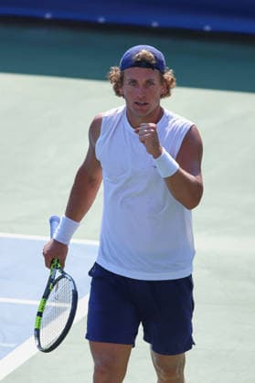 ATP, Tennis Herren Masters 1000 National Bank Open Montreal 2026 - Round of 64 - Day 4 Liam Draxl of Canada celebrates after a point during the Men™s Singles round of 64 match against Daniel Merida of Spain on day 4 of the ATP Masters1000 National Bank Open at IGA Stadium. on August 4, 2026, in Montreal, Canada. (Photo by Horacio Zamora Eyepix Group) Copyright: xHoracioxZamorax xEyepixxGroupx HZ_04082026_193846