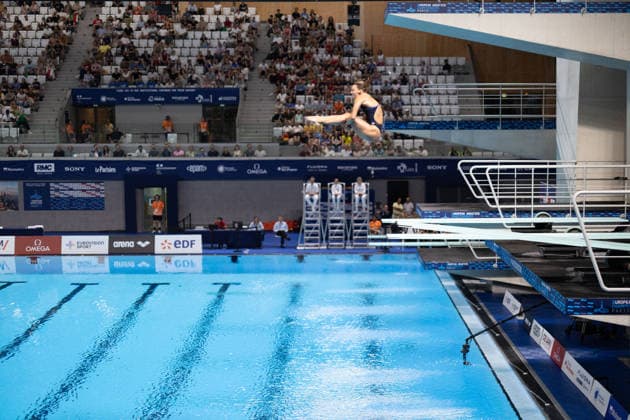 Women 3m springboard diving final European Aquatics Championships - Saint-Denis Italy s diver Elisa Pizzini competes in the women’s 3m springboard diving final event during the LEN European Aquatics Championships, at the Olympic Aquatics Centre in Saint-Denis, northeastern suburbs of Paris, on August 4, 2026. Photo by Raphael Lafargue ABACAPRESS.COM Saint-Denis France  Copyright: xLafarguexRaphael ABACAx