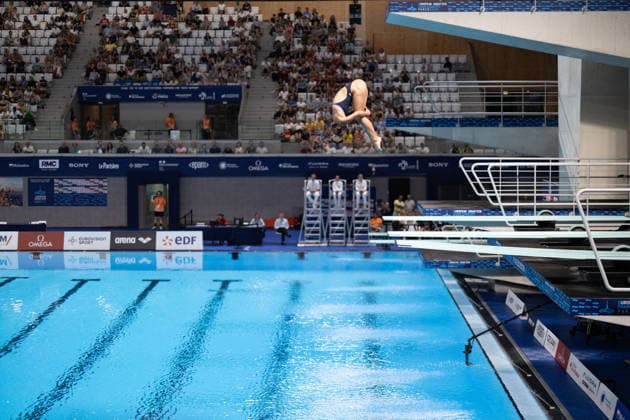 Women 3m springboard diving final European Aquatics Championships - Saint-Denis Italy s diver Elisa Pizzini competes in the women’s 3m springboard diving final event during the LEN European Aquatics Championships, at the Olympic Aquatics Centre in Saint-Denis, northeastern suburbs of Paris, on August 4, 2026. Photo by Raphael Lafargue ABACAPRESS.COM Saint-Denis France  Copyright: xLafarguexRaphael ABACAx