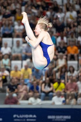 Women 3m springboard diving final European Aquatics Championships - Saint-Denis Ukraine s diver Kseniia Bochek competes in the women’s 3m springboard diving final event during the LEN European Aquatics Championships, at the Olympic Aquatics Centre in Saint-Denis, northeastern suburbs of Paris, on August 4, 2026. Photo by Raphael Lafargue ABACAPRESS.COM Saint-Denis France  Copyright: xLafarguexRaphael ABACAx