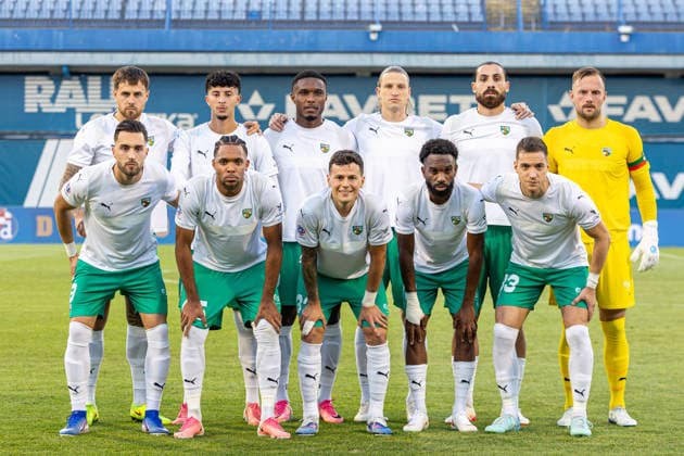 GNK Dinamo vs FK Kauno Žalgiris, UEFA Champions League third qualifying round, first leg, Stadion Maksimir, August 4, Zagreb, Croatia. Team photo of FK Kauno Žalgiris before the UEFA Champions League third qualifying round first leg match between GNK Dinamo and FK Kauno Žalgiris at Stadion Maksimir in Zagreb, Croatia. Zagreb Zagreb Croatia