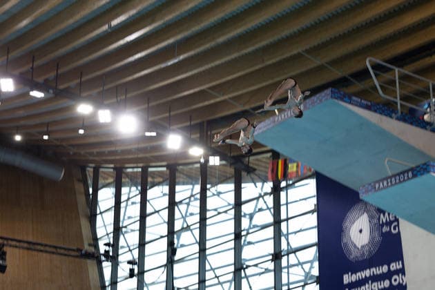 Men 10m platform synchro diving final European Aquatics Championships - Saint-Denis Neutral Athletes diver Alexandr Koloskov and Neutral Athletes diver Siarhei Malashonak compete in the men’s 10m platform synchro diving final event during the LEN European Aquatics Championships, at the Olympic Aquatics Centre in Saint-Denis, northeastern suburbs of Paris, on August 4, 2026. Photo by Raphael Lafargue ABACAPRESS.COM Saint-Denis France  Copyright: xLafarguexRaphael ABACAx