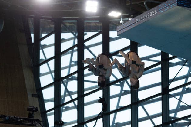 Men 10m platform synchro diving final European Aquatics Championships - Saint-Denis Neutral Athletes diver Alexandr Koloskov and Neutral Athletes diver Siarhei Malashonak compete in the men’s 10m platform synchro diving final event during the LEN European Aquatics Championships, at the Olympic Aquatics Centre in Saint-Denis, northeastern suburbs of Paris, on August 4, 2026. Photo by Raphael Lafargue ABACAPRESS.COM Saint-Denis France  Copyright: xLafarguexRaphael ABACAx
