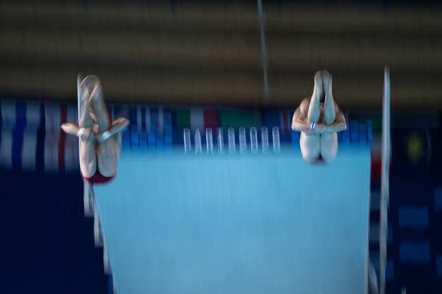 Men 10m platform synchro diving final European Aquatics Championships - Saint-Denis Divers compete in the men’s 10m platform synchro diving final event during the LEN European Aquatics Championships, at the Olympic Aquatics Centre in Saint-Denis, northeastern suburbs of Paris, on August 4, 2026. Photo by Raphael Lafargue ABACAPRESS.COM Saint-Denis France  Copyright: xLafarguexRaphael ABACAx