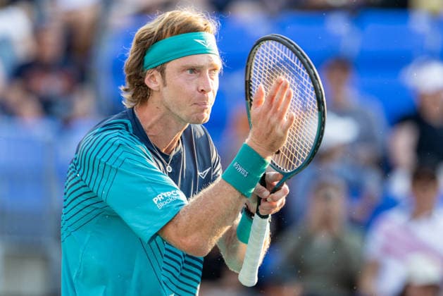 August 4, 2026, Montreal, Quebec, Canada: ANDREY RUBLEV (10) reaction in match against Juncheng Shang from China in second round at Canadian Open at IGA stadium in Montreal, Quebec, Canada on 2026-08-04 Montreal Canada - ZUMAl189 20260804_zsp_l189_117 Copyright: xYannickxLegarex