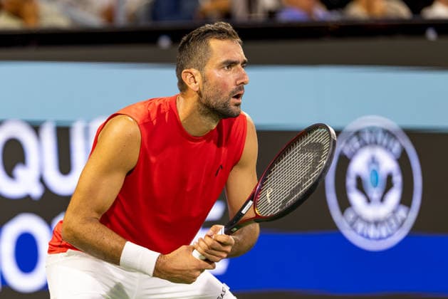 August 4, 2026, Montreal, Quebec, Canada: MARIN CILIC from Croatia waiting service in match against Frances Tiafoe from USA in second round at Canadian Open at IGA stadium in Montreal, Quebec, Canada on 2026-08-04 Montreal Canada - ZUMAl189 20260804_zsp_l189_133 Copyright: xYannickxLegarex