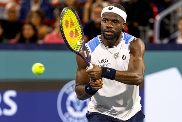 August 4, 2026, Montreal, Quebec, Canada: FRANCES TIAFOE from USA backhand in match against Marin Cilic from Croatia in second round at Canadian Open at IGA stadium in Montreal, Quebec, Canada on 2026-08-04 Montreal Canada - ZUMAl189 20260804_zsp_l189_146 Copyright: xYannickxLegarex