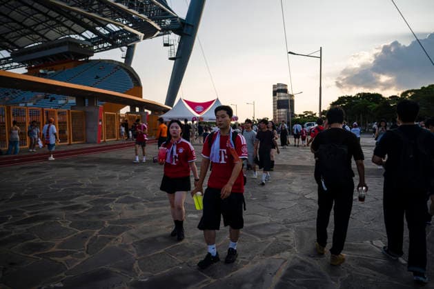 August 4, 2026, Seogwipo, Jeju, South Korea: Fans walk around the stadium before an exhibition match between BundesligaÃ¢â‚¬â ¢s FC Bayern Munich and K League 1Ã¢â‚¬â ¢s Jeju SK FC, during the Audi Football Summit 2026 on Tuesday, Aug. 4, 2026 at the Jeju World Cup Stadium in Seogwipo, South Korea. Seogwipo South Korea - ZUMAh163 20260804_znp_h163_008 Copyright: xJintakxHanx