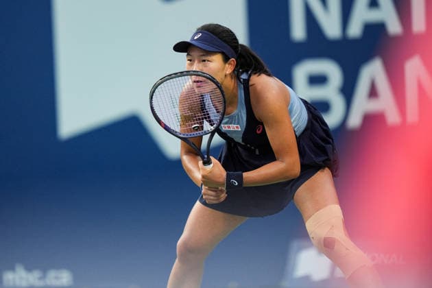 WTA, Tennis Damen Masters 1000 National Bank Open Toronto 2026 - Round of 64 - Day 4 Moyuka Uchijima of Japan concentrates during the Women™s Singles round of 64 match against Aryna Sabalenka of Belarus on day 4 of the WTA Masters 1000 National Bank Open at Sobeys Stadium on August 4, 2026, in Toronto, Canada. (Photo by Leonardo Ramirez Eyepix Group) Copyright: xLeonardoxRamirezx xEyepixxGroupx LR_04082026_08299