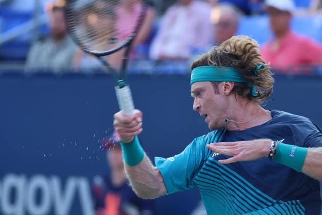 ATP, Tennis Herren Masters 1000 National Bank Open Montreal 2026 - Round of 64 - Day 4 Andrey Rublev of Russia returns a forehand during the Men™s Singles round of 64 match against Shang Juncheng of China on day 4 of the ATP Masters1000 National Bank Open at IGA Stadium. on August 4, 2026, in Montreal, Canada. (Photo by Horacio Zamora Eyepix Group) Copyright: xHoracioxZamorax xEyepixxGroupx HZ_04082026_193886