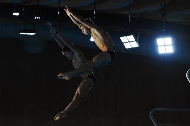 Men s Synchronised 10m Platform, Simone CONTE Raffaele PELLIGRA from Italy, silver medal at the European Aquatics Championships Paris 2026, Paris, August 03, 2026 .  Copyright: xGianxMattiaxD Alberto LaPressex