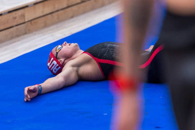 SWIMMING - EAC 2026 PARIS,FRANCE,05.AUG.26 - SWIMMING - European Aquatics Championships Paris 2026, open water, 5km, men. Image shows Luca Karl (AUT).  GEPAxpictures xPhilippxBrem