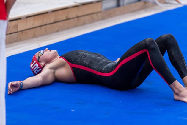 SWIMMING - EAC 2026 PARIS,FRANCE,05.AUG.26 - SWIMMING - European Aquatics Championships Paris 2026, open water, 5km, men. Image shows Luca Karl (AUT).  GEPAxpictures xPhilippxBrem
