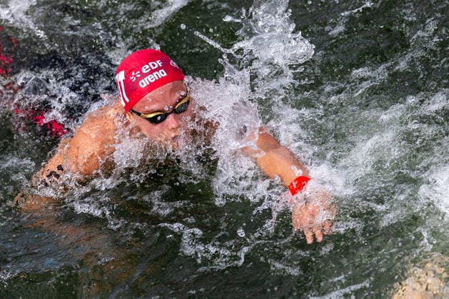 SWIMMING - EAC 2026 PARIS,FRANCE,05.AUG.26 - SWIMMING - European Aquatics Championships Paris 2026, open water, 5km, men. Image shows Luca Karl (AUT).  GEPAxpictures xPhilippxBrem