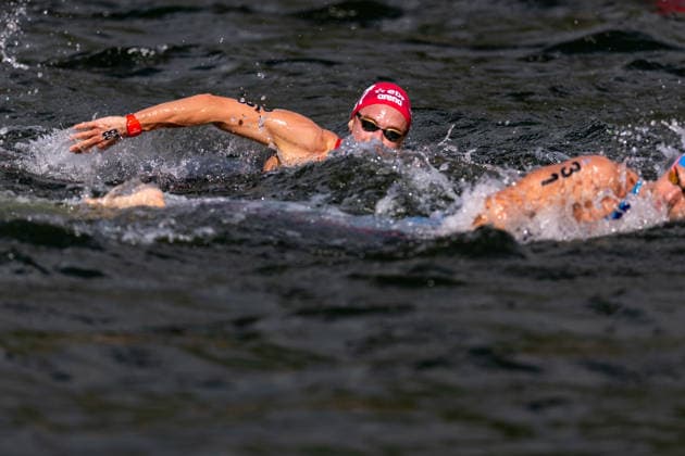 SWIMMING - EAC 2026 PARIS,FRANCE,05.AUG.26 - SWIMMING - European Aquatics Championships Paris 2026, open water, 5km, men. Image shows Luca Karl (AUT).  GEPAxpictures xPhilippxBrem