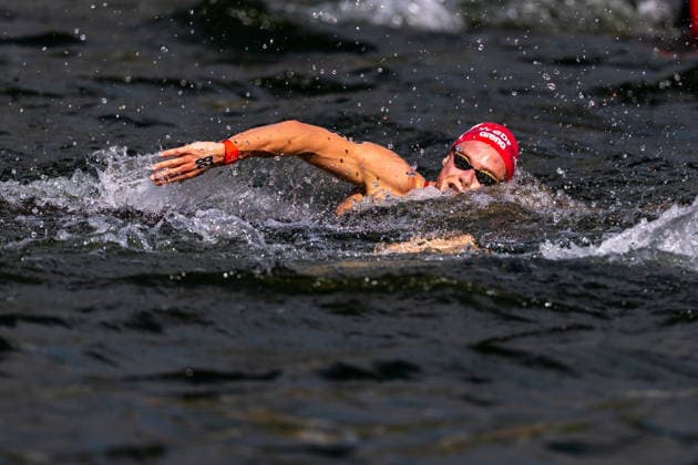 SWIMMING - EAC 2026 PARIS,FRANCE,05.AUG.26 - SWIMMING - European Aquatics Championships Paris 2026, open water, 5km, men. Image shows Luca Karl (AUT).  GEPAxpictures xPhilippxBrem