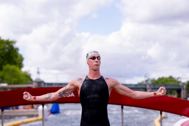 France, Paris, Centre Aquatique Olympique Metropole du Grand Paris, 05.08.2026, European Aquatics Championships Artistic Swimming, Day 6, 5km Open Water, Florian Wellbrock of Germany celebrate the Win of the Race, Photo by Eibner Pressefoto Tino Henschel European Aquatics Championships Artistic Swimming, Day 6, 5km Open Water Paris *** France, Paris, Centre Aquatique Olympique Metropole du Grand Paris, August 5, 2026, European Aquatics Championships – Artistic Swimming, Day 6, 5 km Open Water, Florian Wellbrock of Germany celebrates winning the race, Photo by Eibner Pressefoto Tino Henschel European Aquatics Championships – Artistic Swimming, Day 6, 5 km Open Water, Paris Copyright: xEibnerxPressefotox