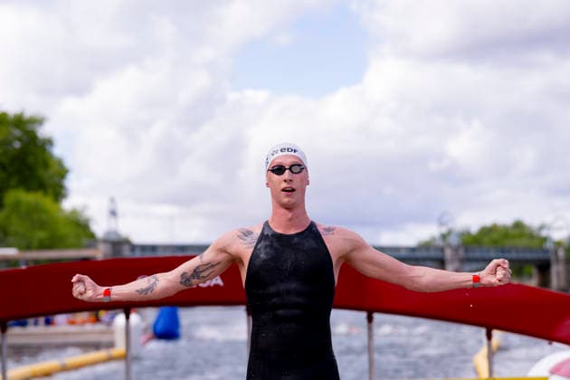 France, Paris, Centre Aquatique Olympique Metropole du Grand Paris, 05.08.2026, European Aquatics Championships Artistic Swimming, Day 6, 5km Open Water, Florian Wellbrock of Germany celebrate the Win of the Race, Photo by Eibner Pressefoto Tino Henschel European Aquatics Championships Artistic Swimming, Day 6, 5km Open Water Paris *** France, Paris, Centre Aquatique Olympique Metropole du Grand Paris, August 5, 2026, European Aquatics Championships – Artistic Swimming, Day 6, 5 km Open Water, Florian Wellbrock of Germany celebrates winning the race, Photo by Eibner Pressefoto Tino Henschel European Aquatics Championships – Artistic Swimming, Day 6, 5 km Open Water, Paris Copyright: xEibnerxPressefotox