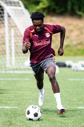 SOCCER - UEFA EL, RBS vs Pafos SALZBURG,AUSTRIA,05.AUG.26 - SOCCER - UEFA Europa League, qualification, Red Bull Salzburg vs Pafos FC, preview, training RBS. Image shows Edmund Baidoo (RBS).  GEPAxpictures xJulioxArellano