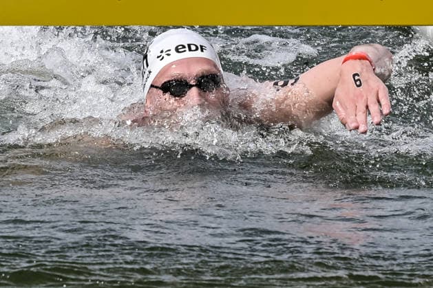 Florian Wellbrock of Germany wins the gold medal in the open water swimming 5km Men Final during the European Aquatics Championships at the River Seine in Paris (France), August 5, 2026. Giorgio Scala DBM - Deepbluemedia Insidefoto