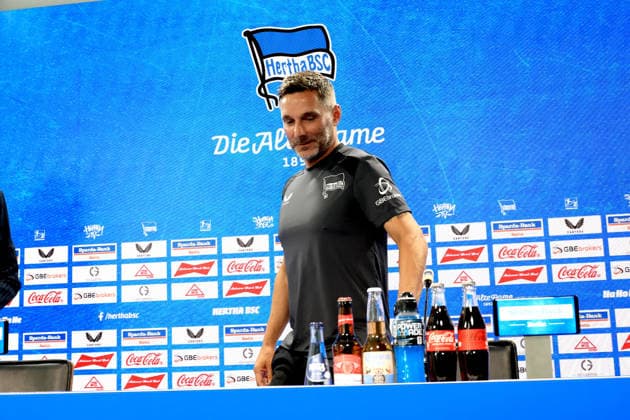 05.08.2026, DEU GER, Fussball , 2.Fussballbundesliga, Saison 2026 2027), Sportforum, Hertha BSC, Pressekonferenz Cheftrainer Stefan Leitl (Hertha BSC Berlin) 2. Liga: DFB DFL regulations prohibit any use of photographs as image sequences and or quasi-video) Berlin Sportforum Berlin Deutschland *** August 5, 2026, Germany, Soccer, 2. Bundesliga, 2026–2027 Season, Sportforum, Hertha BSC, Press Conference with Head Coach Stefan Leitl, Hertha BSC Berlin, 2nd Division, DFB and DFL regulations prohibit any use of photographs as image sequences and or quasi-video, Berlin Sportforum, Berlin, Germany Copyright: xNordphotox xEnglerx