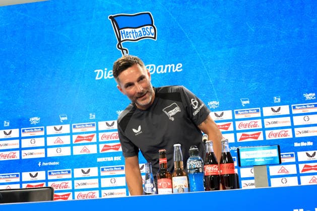 05.08.2026, DEU GER, Fussball , 2.Fussballbundesliga, Saison 2026 2027), Sportforum, Hertha BSC, Pressekonferenz Cheftrainer Stefan Leitl (Hertha BSC Berlin) 2. Liga: DFB DFL regulations prohibit any use of photographs as image sequences and or quasi-video) Berlin Sportforum Berlin Deutschland *** August 5, 2026, Germany, Soccer, 2. Bundesliga, 2026–2027 Season, Sportforum, Hertha BSC, Press Conference with Head Coach Stefan Leitl, Hertha BSC Berlin, 2nd Division, DFB and DFL regulations prohibit any use of photographs as image sequences and or quasi-video, Berlin Sportforum, Berlin, Germany Copyright: xNordphotox xEnglerx