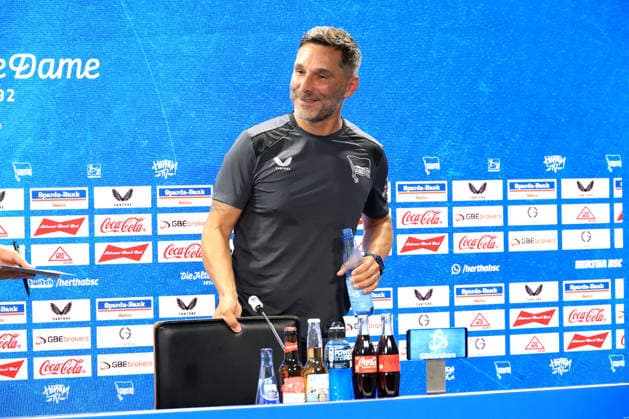 05.08.2026, DEU GER, Fussball , 2.Fussballbundesliga, Saison 2026 2027), Sportforum, Hertha BSC, Pressekonferenz Cheftrainer Stefan Leitl (Hertha BSC Berlin) 2. Liga: DFB DFL regulations prohibit any use of photographs as image sequences and or quasi-video) Berlin Sportforum Berlin Deutschland *** August 5, 2026, Germany, Soccer, 2. Bundesliga, 2026–2027 Season, Sportforum, Hertha BSC, Press Conference with Head Coach Stefan Leitl, Hertha BSC Berlin, 2nd Division, DFB and DFL regulations prohibit any use of photographs as image sequences and or quasi-video, Berlin Sportforum, Berlin, Germany Copyright: xNordphotox xEnglerx