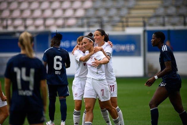 LEUVEN, BELGIUM - 5 AUGUST, 2026: Daryna Apanaschenko, Tamila Khimich, Viktoriya Hiryn - The match of CP Mini Tournament 5. UEFA Women Champions League Metalist 1925 (FC Kharkiv) vs Fenerbahce at Den Dreef.  Copyright: xVitaliixKliuievx