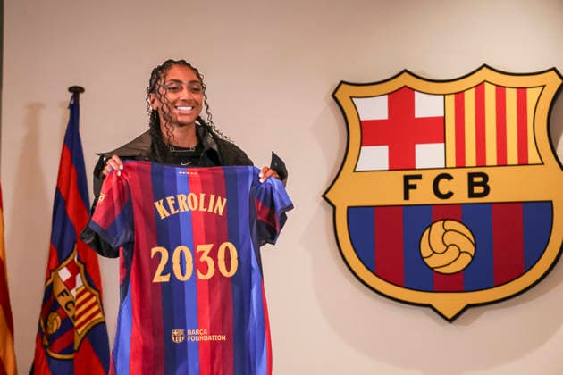 August 5, 2026, Barcelona, Barcelona, SPAIN: Kerolin Nicoli attends his presentation as new player of FC Barcelona, Barca at Commercial Office on August 05, 2026 in Barcelona, Spain. Barcelona SPAIN - ZUMAa181 20260805_zaa_a181_006 Copyright: xJavierxBorregox