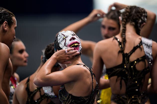 260805 Athletes of team Greece after competing in artistic swimming acrobatic routine final during day six of the 2026 European Aquatics Championships on August 5, 2026 in Saint-Denis. Photo: Joel Marklund BILDBYRAN kod JM JM0833 bbeng konstsim artistic swimming 2026 european aquatics championships em *** August 5, 2026: Members of the Greek team after competing in the artistic swimming acrobatic routine final on day six of the 2026 European Aquatics Championships, 2026 in Saint Denis. Photo by Joel Marklund. BILDBYRAN code JM JM0833 bbeng artistic swimming 2026 European Aquatics Championships EM  Copyright: JOELxMARKLUND BB260805JM052