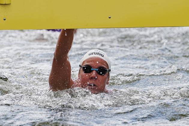 Open Water, Women s 5km, Barbara POZZOBON from Italy, bronze medal at the European Aquatics Championships Paris 2026, Paris, August 05, 2026 .  Copyright: xGianxMattiaxD Alberto LaPressex